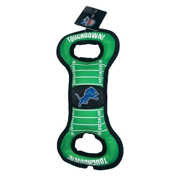 NFL Other - Detroit Lions NFL Dog Toy‎ Tug Squeaky Football Field Durable Pet Chew NEW